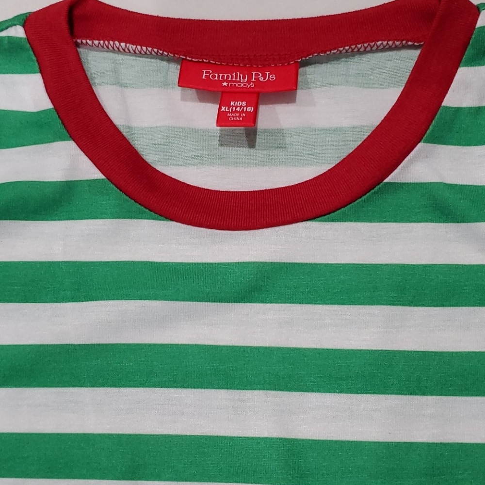 Family PJ's Stripped Xmas Top